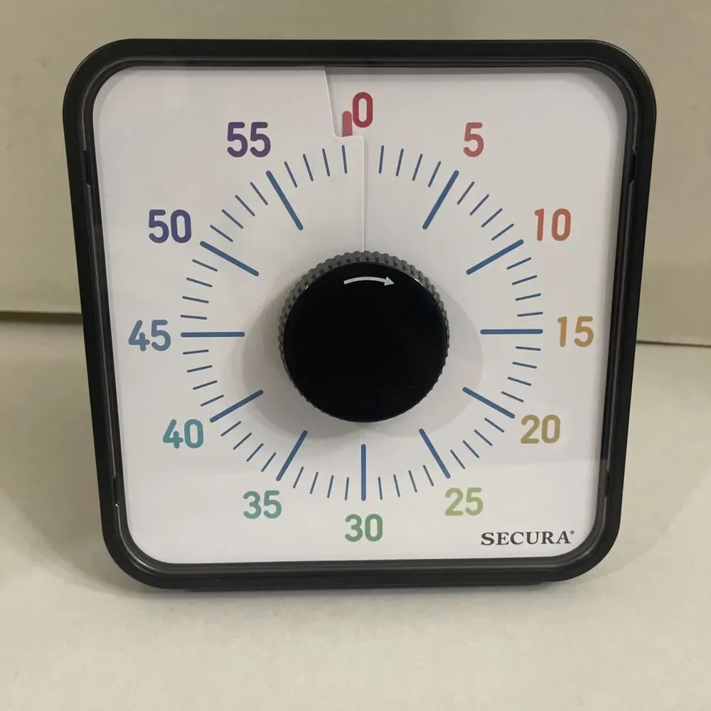 Secura 60-Minute Visual Countdown Timer, 7.5-Inch Oversize Classroom Visual Time